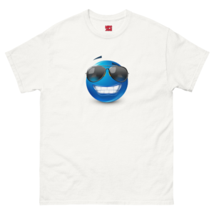 Smiling Face with Sunglasses Blue Emoji Unisex Heavy Cotton Tee – Cool Meme Shirt
