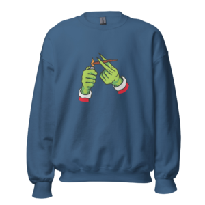Grinch Smoking Joint Unisex Heavy Blend Sweatshirt – Funny Holiday Weed Sweater